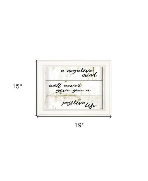 Positive Life Black Framed Print Wall Art
