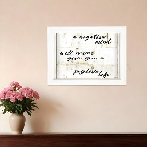 Positive Life Black Framed Print Wall Art
