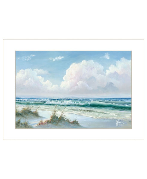 Beach 6 White Framed Print Wall Art
