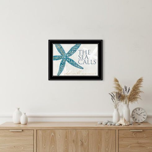 The Sea Calls 3 Black Framed Print Wall Art