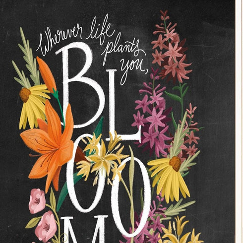 Set Of Two Love and Bloom Black Framed Print Wall Art