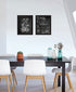 Set Of Two Vintage Chalkboard Blooms Black Framed Print Wall Art