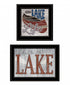 Set Of Two Lake Life is Better 3 Black Framed Print Wall Art