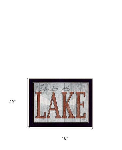 Set Of Two Lake Life is Better 3 Black Framed Print Wall Art