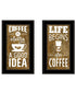 Set Of Two Life Begins and Ends With Coffee Black Framed Print Wall Art