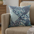 18" Blue White Floral Suede Throw Pillow