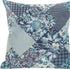 18" Blue White Floral Suede Throw Pillow