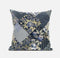 16" Black Yellow Floral Suede Throw Pillow