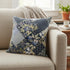 16" Black Yellow Floral Suede Throw Pillow