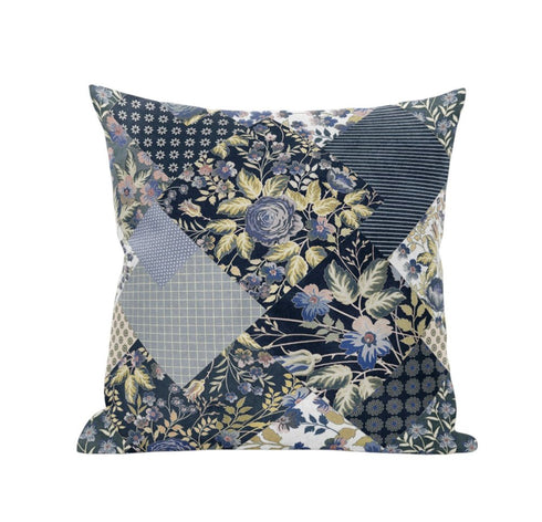 16" Black Yellow Floral Suede Throw Pillow