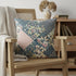 20" Green Peach Floral Suede Throw Pillow