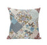 16" Gold Pink Floral Suede Throw Pillow