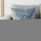 16" Blue Gray Floral Suede Throw Pillow