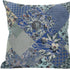 16" Blue Gray Floral Suede Throw Pillow