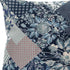 16" Deep Blue Gray Floral Suede Throw Pillow