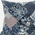 16" Deep Blue Gray Floral Suede Throw Pillow