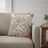 20" Red White Floral Suede Throw Pillow