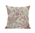 20" Red White Floral Suede Throw Pillow