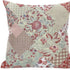 20" Red White Floral Suede Throw Pillow