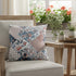 18" White Pink Floral Suede Throw Pillow