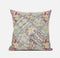 18” Cream Red Patch Suede Throw Pillow
