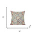 18” Cream Red Patch Suede Throw Pillow