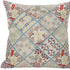 18” Cream Red Patch Suede Throw Pillow