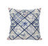 20” White Navy Patch Suede Throw Pillow