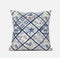 20” White Navy Patch Suede Throw Pillow