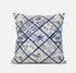 20” White Navy Patch Suede Throw Pillow