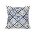 20” White Navy Patch Suede Throw Pillow