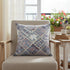16” Gray Pink Patch Suede Throw Pillow