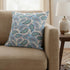 18” Blue Green Boho Paisley Suede Throw Pillow