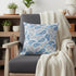 18” Blue Peach Boho Paisley Suede Throw Pillow