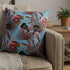 18” Coral Blue Tropical Suede Throw Pillow