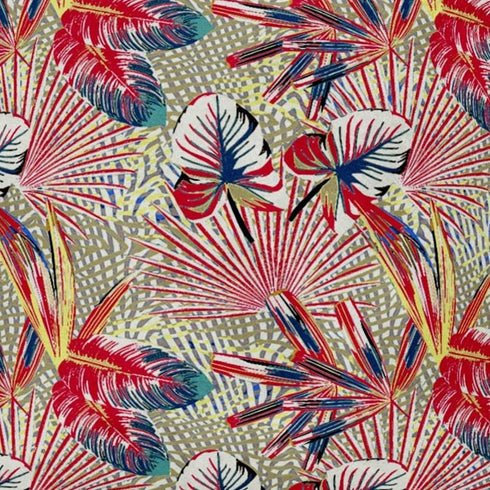 18” Red Gold Tropical Suede Throw Pillow