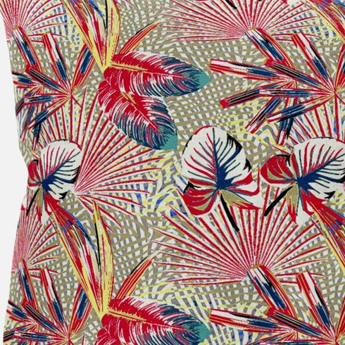 18” Red Gold Tropical Suede Throw Pillow