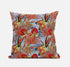 18” Crimson Yellow Tropical Suede Throw Pillow