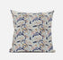 18" Light Blue Indigo Roses Suede Throw Pillow