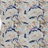 18" Light Blue Indigo Roses Suede Throw Pillow