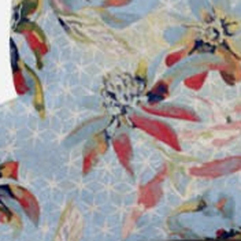 18" Light Blue Red Roses Suede Throw Pillow
