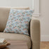18" Light Blue Red Roses Suede Throw Pillow