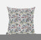 18" Light Green Gray Roses Suede Throw Pillow