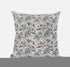18" Light Green Gray Roses Suede Throw Pillow