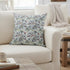 18" Light Green Gray Roses Suede Throw Pillow