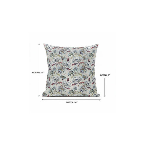18" Light Green Gray Roses Suede Throw Pillow