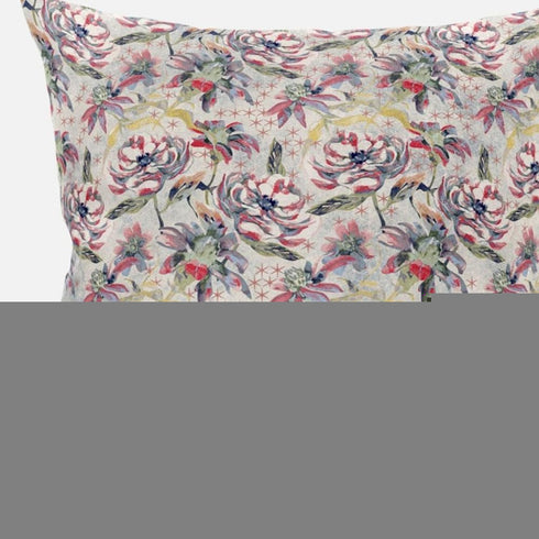 20" Pink Yellow Roses Suede Throw Pillow