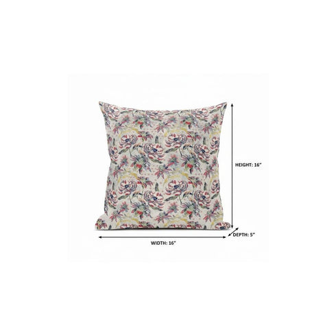 20" Pink Yellow Roses Suede Throw Pillow