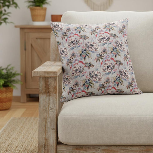 20" Lavender Pink Roses Suede Throw Pillow