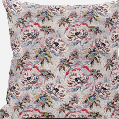 20" Lavender Pink Roses Suede Throw Pillow
